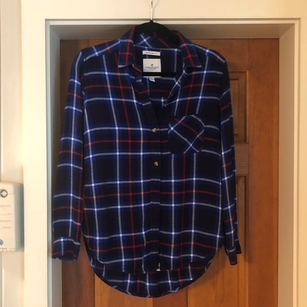 American Eagle Boyfriend Fit Flannel Shirt, Small